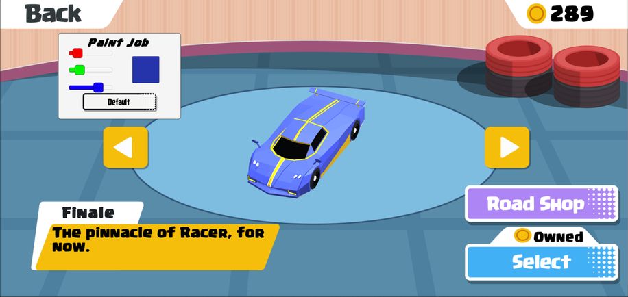 Racer app screenshot